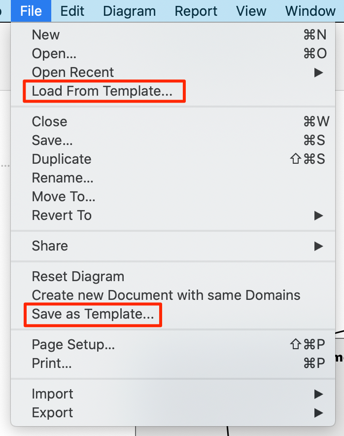 Loading and Saving Templates